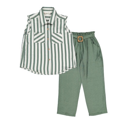 Wholesale 2-Piece Girl Set with Pants Busra Bebe 1016-211016 Green