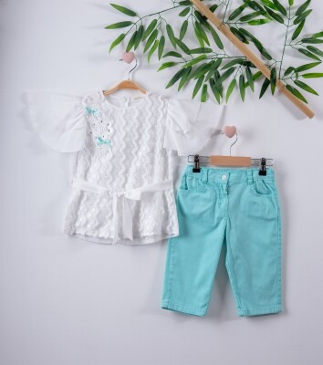 Wholesale 2-Piece Girl Set with Shorts 3-6Y Busra Bebe 1016-211123 - 1