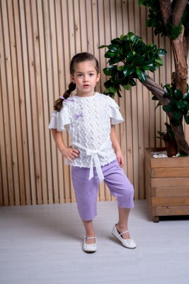 Wholesale 2-Piece Girl Set with Shorts 3-6Y Busra Bebe 1016-211123 - 2