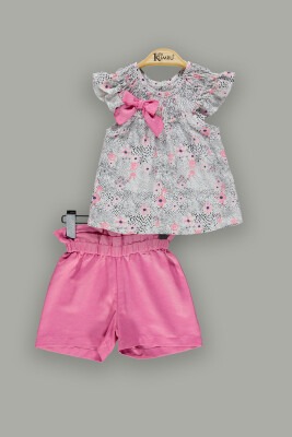 Wholesale 2-Piece Girl Shorts Set With Blouse 2-5Y Kumru Bebe 1075-3679 Пурпурный 