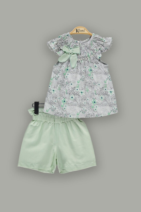 Wholesale 2-Piece Girl Shorts Set With Blouse 2-5Y Kumru Bebe 1075-3679 - 2