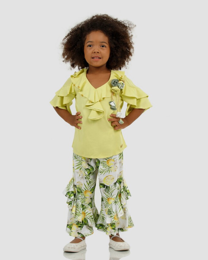 Wholesale 2-Piece Girls blouse and Pants Set 2-6Y Miss Lore 1055-5131 - 1