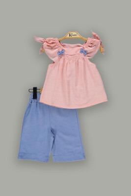 Wholesale 2-Piece Girls Blouse and Shorts Sets 2-5Y Kumru Bebe 1075-3821 - Kumru Bebe (1)