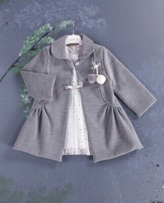 Wholesale 2-Piece Girls Coat with Dress 2-5Y BabyRose 1002-3864 Темно-серый 