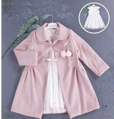 Wholesale 2-Piece Girls Coat with Dress 2-5Y BabyRose 1002-3864 Пыльная роза