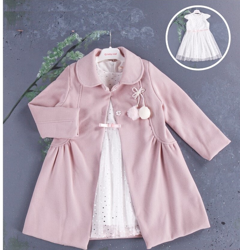 Wholesale 2-Piece Girls Coat with Dress 2-5Y BabyRose 1002-3864 - 6