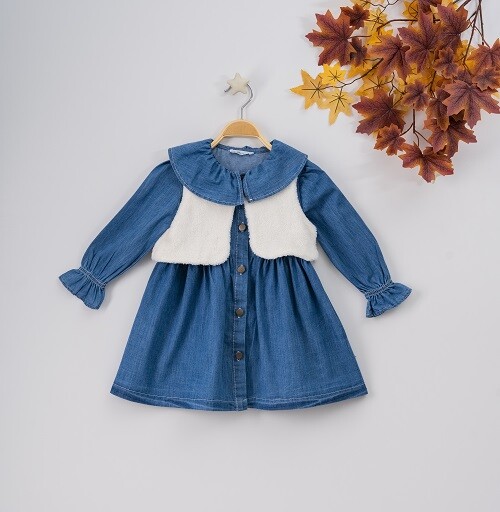 Wholesale 2-Piece Girls Dress with Bolero 3-6Y Büşra Bebe 1016-22274 - 1