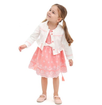 Wholesale 2-Piece Girls Dress with Jacket 2-5Y Lilax 1049-5948 - Lilax