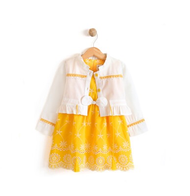 Wholesale 2-Piece Girls Dress with Jacket 2-5Y Lilax 1049-5948 - Lilax (1)