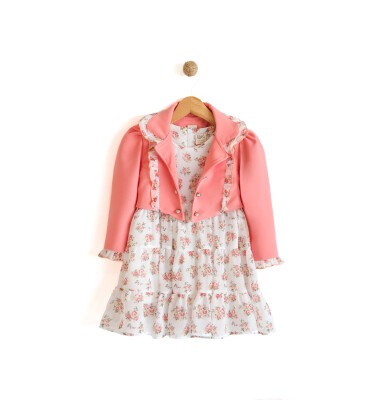 Wholesale 2-Piece Girls Dress with Jacket 6-9Y Lilax 1049-5965 - 2