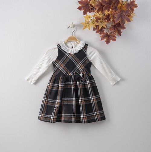 Wholesale 2-Piece Girls Dress with Long Sleeve T-shirt 3-6Y Büşra Bebe 1016-22271 - 3