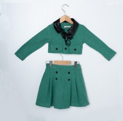 Wholesale 2-Piece Girls Jacket and Skirt Sets 3-6Y Büşra Bebe 1016-23236 - 1