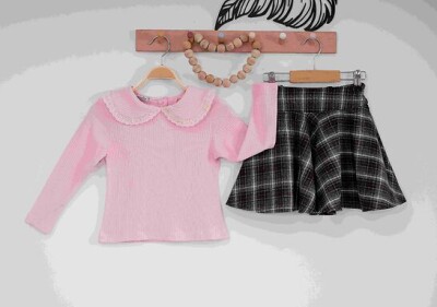 Wholesale 2-Piece Girls Set with Skirt and Blouse 3-6M Eray Kids 1044-6178 Розовый 