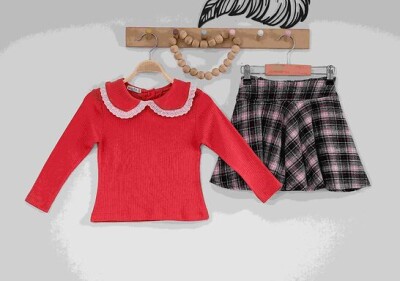 Wholesale 2-Piece Girls Set with Skirt and Blouse 3-6M Eray Kids 1044-6178 - 2