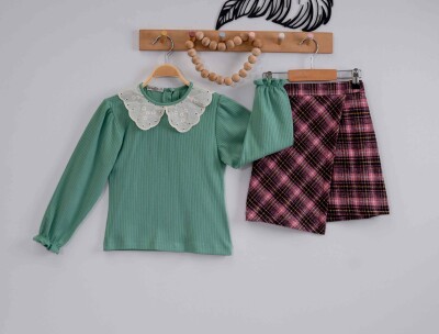 Wholesale 2-Piece Girls Set with Skirt and Blouse 3-6Y Eray Kids 1044-6179* Зелёный 