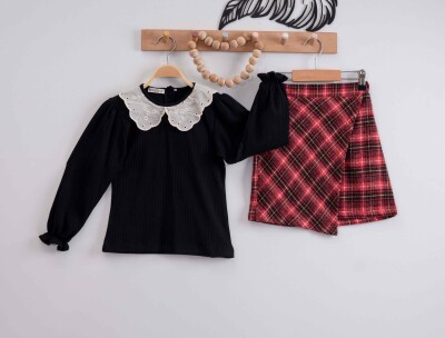 Wholesale 2-Piece Girls Set with Skirt and Blouse 3-6Y Eray Kids 1044-6179* Black