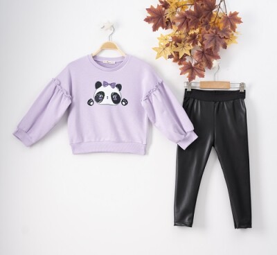 Wholesale 2-Piece Girls Set with Sweat and Leggings 3-6Y Büşra Bebe 1016-22225 - Büşra Bebe (1)