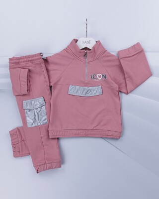 Wholesale 2-Piece Girls Set with Sweat and Pants 1-4Y Sani 1068-4541 - 3