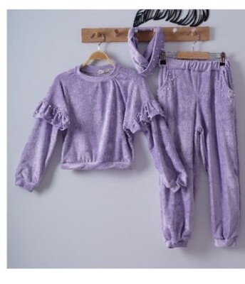 Wholesale 2-Piece Girls Set with Sweat and Pants Eray Kids 1044-6163 Lilac