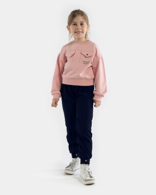 Wholesale 2-Piece Girls Set with Sweat and Sweatpants 7-10Y Miniloox 1054-23619 - 1