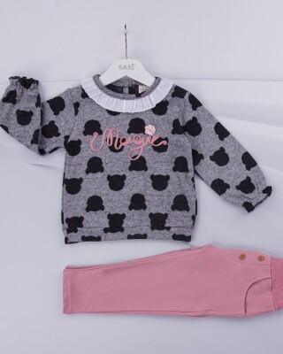 Wholesale 2-Piece Girls Set with Sweater and Pants 1-4Y Sani 1068-4565-1 - 1