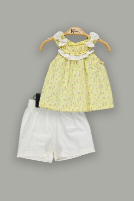 Wholesale 2-Piece Girls Shirt and Shorts Set 2-5Y Kumru Bebe 1075-3624 Жёлтый 