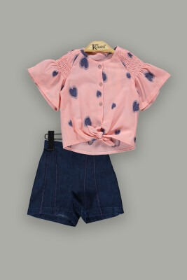 Wholesale 2-Piece Girls Shirt and Shorts Set 2-5Y Kumru Bebe 1075-3800 - Kumru Bebe