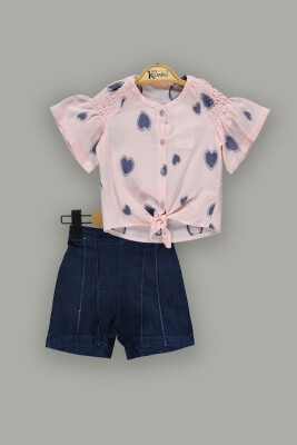 Wholesale 2-Piece Girls Shirt and Shorts Set 2-5Y Kumru Bebe 1075-3800 - 2