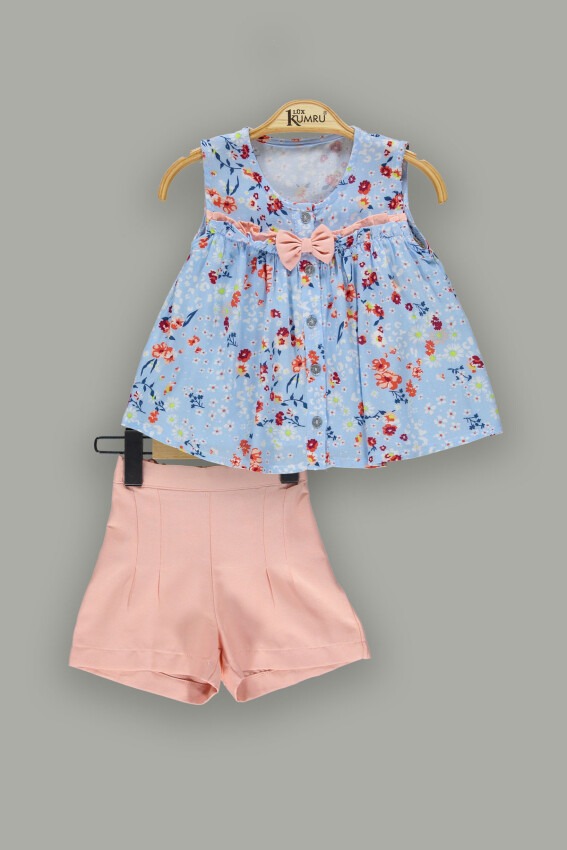 Wholesale 2-Piece Girls Shorts Sets with Sleeveless Blouse 2-5Y Kumru Bebe 1075-3665 - 3