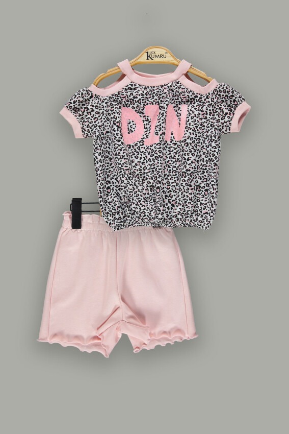 Wholesale 2-Piece Girls T-shirt and Shorts Set 2-5Y Kumru Bebe 1075-3636 - 2