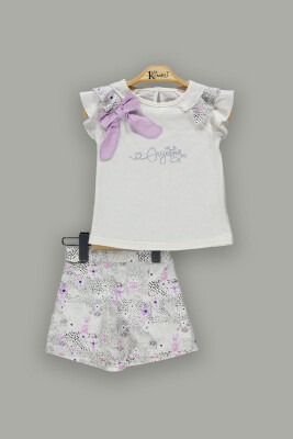 Wholesale 2-Piece Girls T-Shirt And Shorts Set 2-5Y Kumru Bebe 1075-3663 - Kumru Bebe