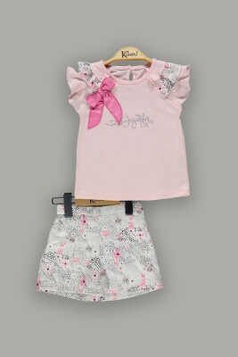 Wholesale 2-Piece Girls T-Shirt And Shorts Set 2-5Y Kumru Bebe 1075-3663 - 2
