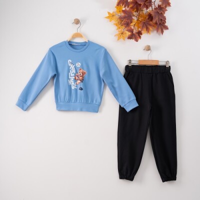 Wholesale 2-Piece Girls Tracksuit Set 7-10Y Büşra Bebe 1016-22257 - Büşra Bebe