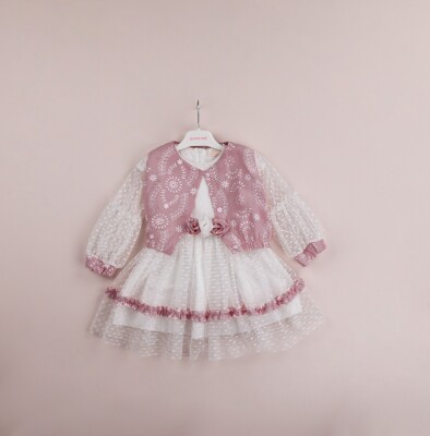 Wholesale 2-Piece Girls Tulle Dress with Bolero Set 1-4Y BabyRose 1002-4081 - 2