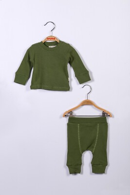 Wholesale 2-Piece Organic Baby Boys Set with Sweat and Sweatpants Gots Certificate 0-24M Zeyland 107 - Zeyland