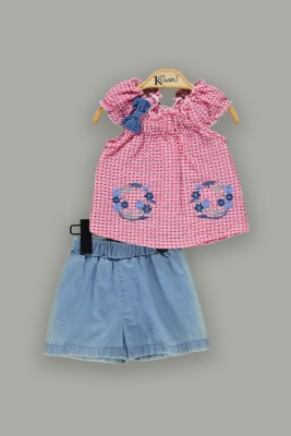 Wholesale 2-Piece Shirt Set with Shorts 6-18M Kumru Bebe 1075-3696 Пурпурный 