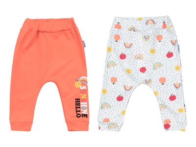 Wholesale 2-Piece Unisex Baby Pants 3-18M Miniworld 1003-16438 Темно-коралловый 