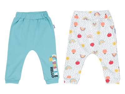 Wholesale 2-Piece Unisex Baby Pants 3-18M Miniworld 1003-16438 Темно- мятный 