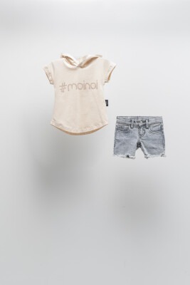 Wholesale 2-Piece Unisex Kids T-shirt and DEnim Shorts Set 6-9Y Moi Noi 1058-MN51363 - 2