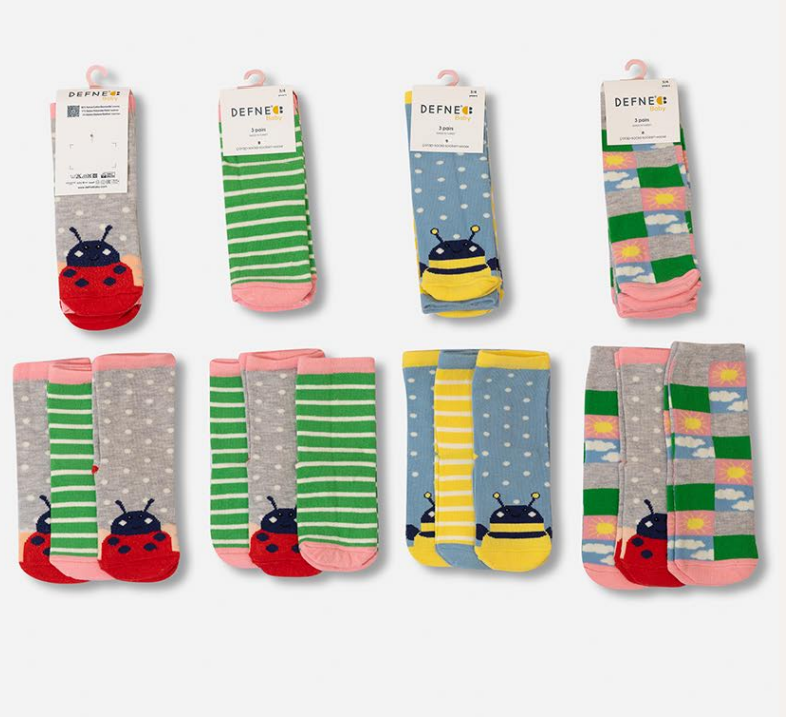 Wholesale 24-Piece Girls SocksDefne 1064-DFN3-K017-22(3-4) - 1