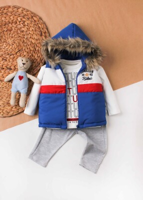 Wholesale 3-Piece Baby Boys Jacket Set with Sweat and Sweatpants 9-24M Kidexs 1026-90091 - Kidexs (1)