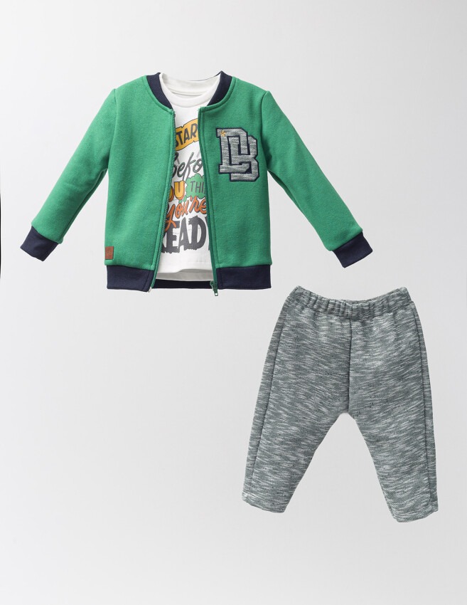 Wholesale 3-Piece Baby Boys Set with Cardigan, Pants and Body 9-24M Kidexs 1026-45020 - 2