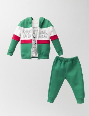Wholesale 3-Piece Baby Boys Set with Cardigan, Pants and Body 9-24M Kidexs 1026-45023 Зелёный 