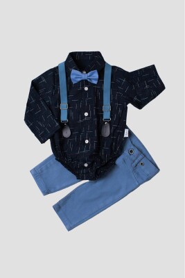 Wholesale 3-Piece Baby Boys Shirt Pants and Suspender 6-24M Kidexs 1026-35041 - Kidexs