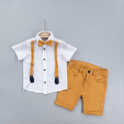 Wholesale 3-Piece Baby Boys Shirt Set With Pants And Bowtie 6-24M Gold Class 1010-1323 - Gold Class