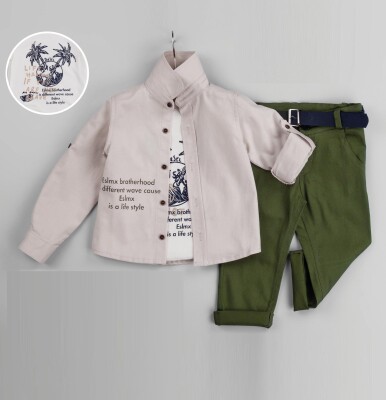 Wholesale 3-Piece Baby Boys Shirt Set with T-Shirt and Pants 6-24M Gold Class 1010-1231 - Gold Class