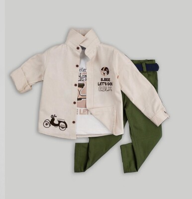 Wholesale 3-Piece Baby Boys Shirt Set with T-Shirt and Pants 6-24M Gold Class 1010-1234 - Gold Class