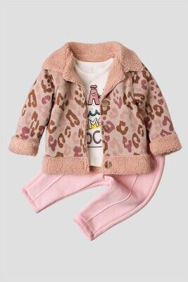 Wholesale 3-Piece Baby Girls Set with Welsoft Cardigan, Pants and Long Sleeve T-shirt 9-24M Kidexs 1 Dusty Rose