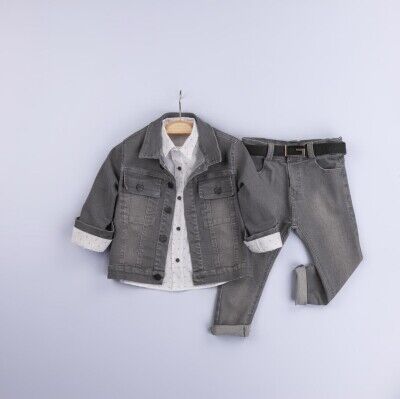 Wholesale 3-Piece Boys Jacket Set with Pants and Shirt 6-9Y Gold Class 1010-3221 - 3