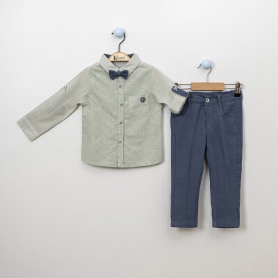 Wholesale 3-Piece Boys Shirt Set with Pants and Bowtie 2-5Y Kumru Bebe 1075-3842 - Kumru Bebe